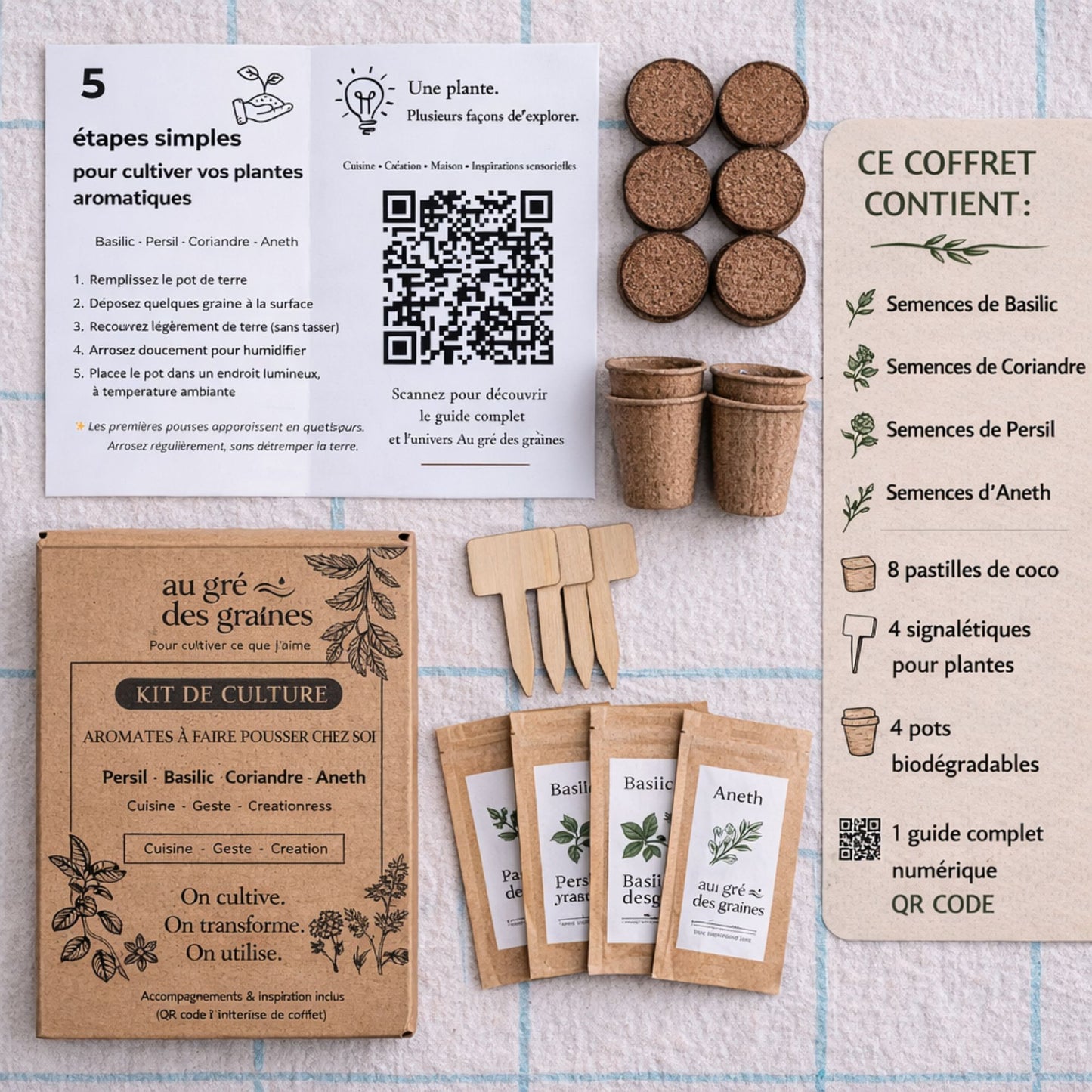 Kit Plantes Aromatiques – Faites pousser vos aromates à la maison