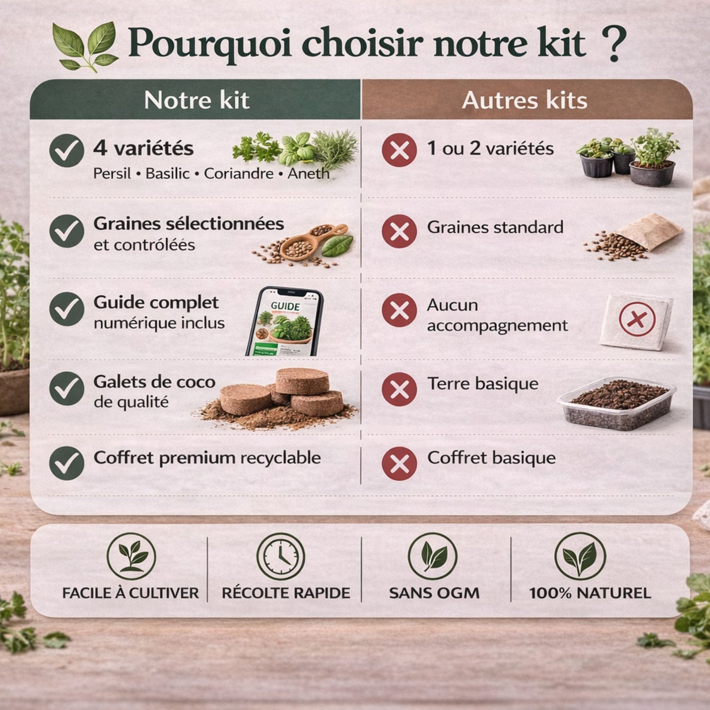 Kit Plantes Aromatiques – Faites pousser vos aromates à la maison