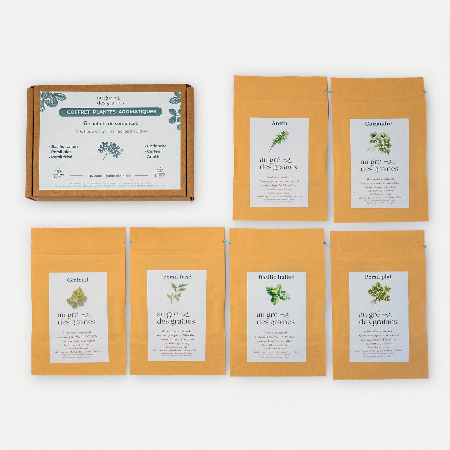 Kit 6 sachets de graines aromatiques – Cultivez & cuisinez toute l’année